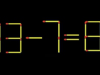 Thử tài IQ: Di chuyển một que diêm để 13-7=8 thành phép tính đúng