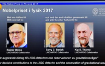 Sóng hấp dẫn thắng giải Nobel Vật lý 2017