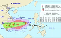 Bão số 12 tiếp tục mạnh lên, cách bờ biển Khánh Hòa 680km