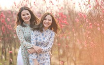 Bạn trẻ thủ đô xúng xính tạo dáng bên đào Nhật Tân