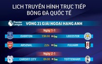 Lịch trực tiếp vòng 21 Premier League: Arsenal và Tottenham có niềm vui đầu năm ?