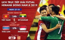 Lịch trực tiếp Giải futsal Đông Nam Á 2019: Việt Nam và Myanmar tranh vé dự giải châu Á