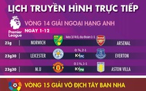 Lịch trực tiếp bóng đá hôm nay 1-12 và rạng sáng 2-12