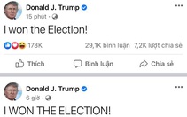 Ông Trump 2 lần trong ngày tuyên bố 'đã chiến thắng bầu cử'