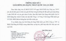 Tạm hoãn Giải bóng đá hạng nhất 2020