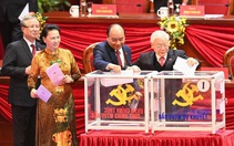 Hình ảnh các đại biểu Đại hội Đảng bỏ phiếu bầu Ban Chấp hành Trung ương khóa XIII