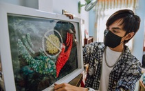 9X làm tranh từ nút áo tuyên truyền phòng chống dịch COVID-19