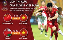 Tuyển Việt Nam gặp tuyển Trung Quốc và Oman vào tối 7 và 12-10