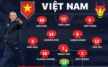 Đội hình ra sân trận Việt Nam gặp Malaysia: Văn Toàn đá thay Quang Hải
