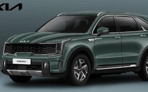 Kia Sorento 2023 lần đầu lộ diện: Thay thiết kế đầu xe, đèn pha dạng dọc