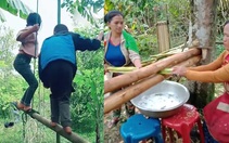Máy ép nước mía 'chạy bằng cơm'