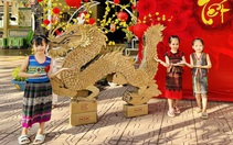 Giáo viên tạo linh vật rồng ngộ nghĩnh, thú vị từ bìa giấy, phấn màu