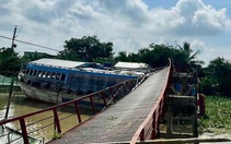 Khắc phục cầu sắt bị ghe chở cá kéo gần sập
