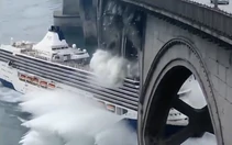 Không có vụ tàu du lịch nào đâm sập cầu ở Na Uy như video lan truyền