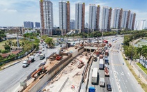 Tất bật thi công đưa hầm chui 'siêu' nút giao An Phú về đích dịp 30-4
