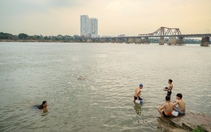 Người Hà Nội ra sông Hồng bơi giải nhiệt