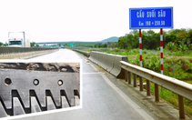 Hết bong tróc mặt đường, đến lượt khe co giãn cầu cao tốc Vĩnh Hảo - Phan Thiết hư