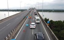 CSGT hướng dẫn đi lại khi cao tốc đóng thi công khe co giãn cầu Long Thành