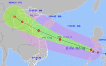 Bão Bualoi vừa vào Biển Đông, dự báo đổ bộ Thanh Hóa - Quảng Trị đêm 28-9