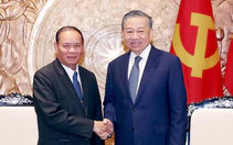 Tổng Bí thư, Chủ tịch nước Tô Lâm tiếp Thường trực Ban Bí thư Đảng Nhân dân Cách mạng Lào