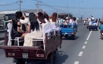 Mức phạt 4 tài xế xe ba bánh chở đoàn đưa dâu vi phạm giao thông