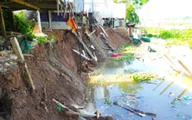 Sạt lở bờ sông ở An Giang đe dọa trực tiếp đến đời sống người dân