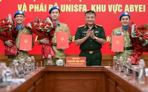 Trao quyết định của Chủ tịch nước, quyết định của Bộ trưởng Bộ Quốc phòng cho 3 sĩ quan đi làm nhiệm vụ gìn giữ hòa bình Liên hợp quốc