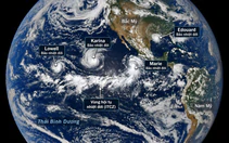 NASA chụp khoảnh khắc hiếm: 3 xoáy thuận cùng lúc trên Thái Bình Dương