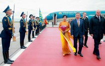 Nga diễu binh tại sân bay, chào đón Tổng Bí thư, Chủ tịch nước Tô Lâm và Phu nhân