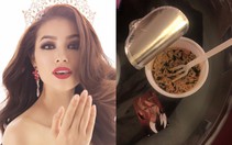 Phạm Hương ăn mì gói để thi Miss Universe ở Mỹ