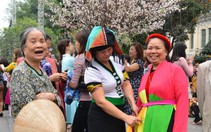 Cụ bà, thiếu nữ Hà Nội nô nức chụp ảnh hoa anh đào