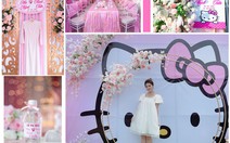 Cô dâu An Giang mê Hello Kitty trang trí đám cưới ngập sắc hồng