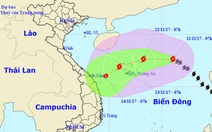 Bão số 13 sức gió 60-90km/h đang tiến gần Hoàng Sa