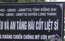 Đồng Nai tổ chức lễ an táng 13 liệt sĩ chưa biết tên