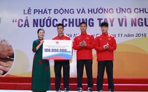 Đội tuyển bóng đá quốc gia ủng hộ 100 triệu đồng cho người nghèo