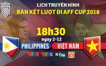 Lịch truyền hình bán kết AFF Cup 2018: Việt Nam đối đầu Philippines