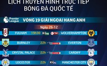 Lịch trực tiếp vòng 19 Premier League: Manchester City quyết gượng dậy