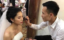 Chú rể 'có tâm nhất năm', tự trang điểm cho vợ khi chụp ảnh cưới