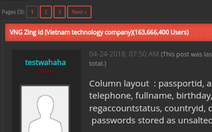 Lộ thông tin hàng trăm triệu tài khoản khách hàng, VNG xin lỗi
