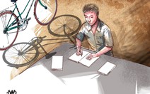 Đạp trăm cây số chở em đi thi