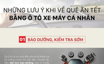 Về quê ăn tết bằng ôtô, xe máy cá nhân cần chú ý điều gì?