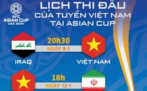 Lịch thi đấu của tuyển Việt Nam tại Asian Cup 2019