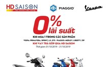 Ưu đãi lãi suất 0% hút người tiêu dùng mua trả góp xe Piaggio