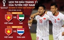 Lịch thi đấu tháng 11 của Việt Nam ở vòng loại World Cup 2022