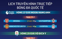 Lịch truyền hình bóng đá ngày 24-2: Rực lửa đại chiến M.U - Liverpool