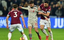 Hòa West Ham, Liverpool chỉ còn hơn Manchester City 3 điểm