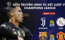 Lịch truyền hình trận Juventus - Ajax, Barca - M.U rạng sáng 17-4