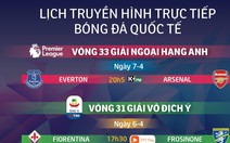 Lịch truyền hình bóng đá châu Âu ngày 7-4: Everton gặp Arsenal