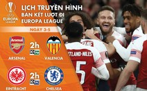 Lịch trực tiếp bán kết lượt đi Europa League