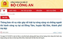 Bộ Công an thông tin về tình hình ở xã Đồng Tâm